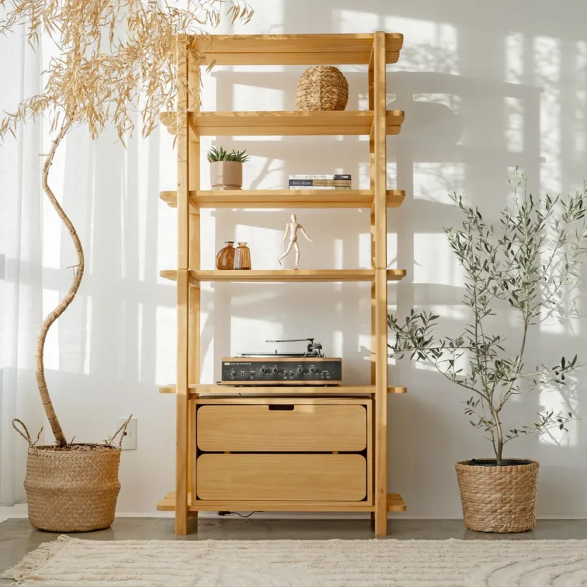 Estantes de madeira: organização e charme na sua sala